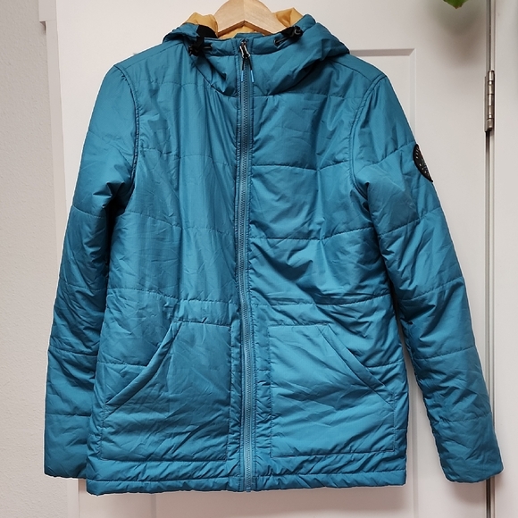 Jackets & Blazers - Passenger Teal Hooded Puffer Jacket sz M